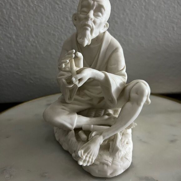 Vintage Porcelain Chinese Asian Figurine Lennile Ardalt Matte White MCM Japan - Picture 1 of 6